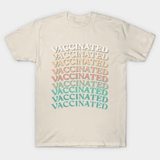 vaccinated covid 19 lettering T-Shirt